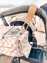 Load image into Gallery viewer, Nude Checkered Stroller Caddy