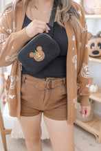 Load image into Gallery viewer, Black Corduroy Pumpkin Fanny Pack
